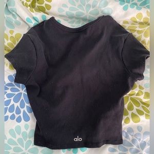 Alo cropped black top